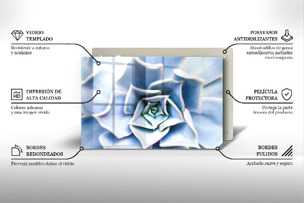 Üveg vágódeszka Virágos növény
