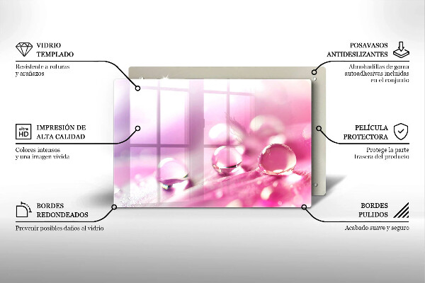 Üveg vágódeszka Harmat virágszirmai