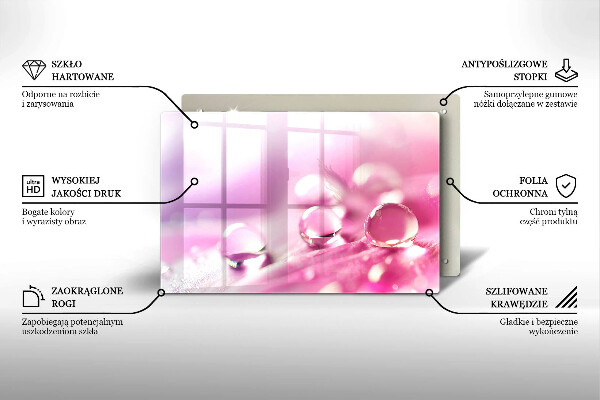 Üveg vágódeszka Harmat virágszirmai