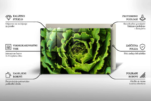 Üveg vágódeszka Salátalevél evés