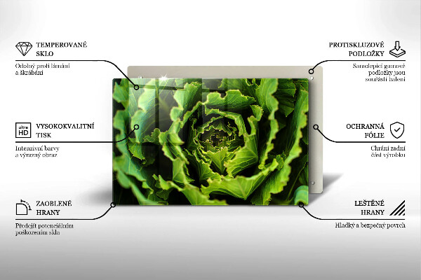 Üveg vágódeszka Salátalevél evés