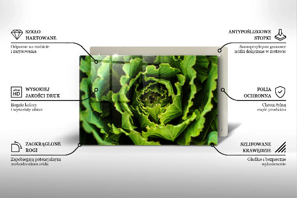 Üveg vágódeszka Salátalevél evés