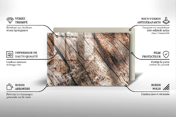 Üveg vágódeszka Fa szerkezet