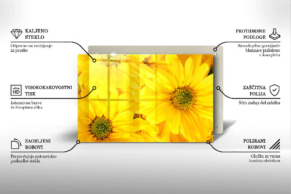Üveg vágódeszka Virágszirom