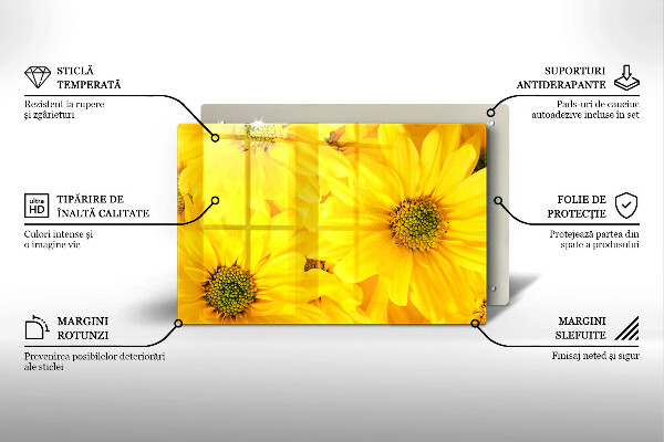 Üveg vágódeszka Virágszirom