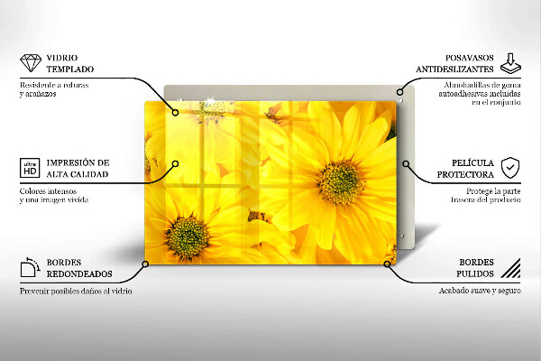 Üveg vágódeszka Virágszirom