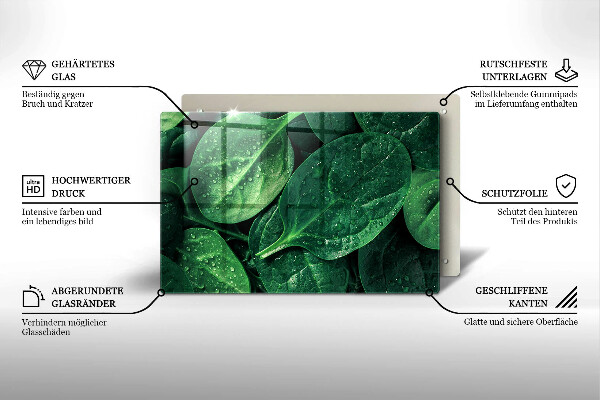 Üveg vágódeszka Bazsalikom