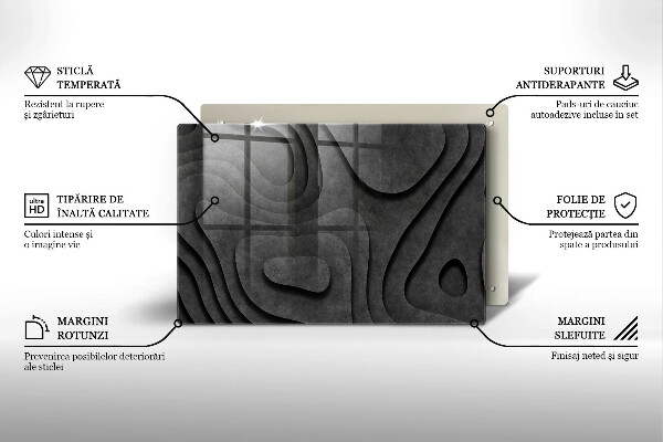 Üveg vágódeszka 3D kő formák