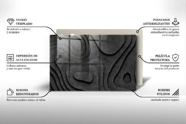 Üveg vágódeszka 3D kő formák