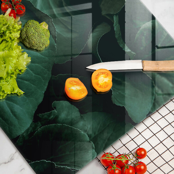 Üveg vágódeszka Vad sötét levelek