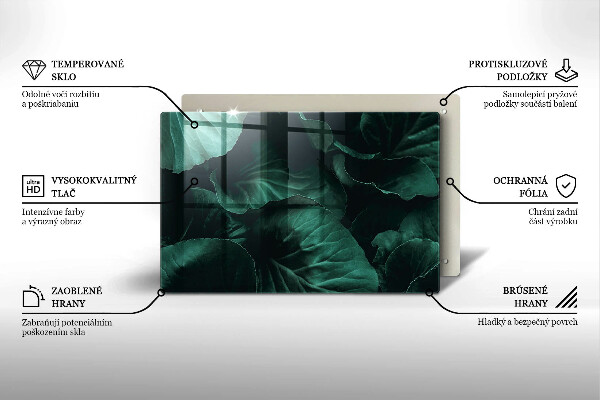 Üveg vágódeszka Vad sötét levelek