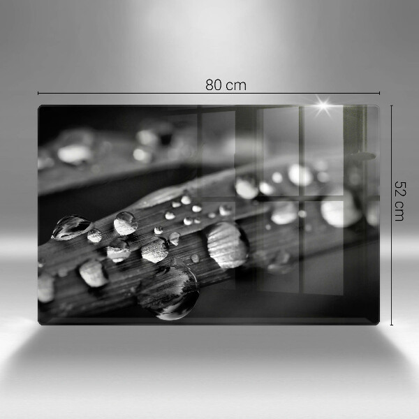 Üveg vágódeszka Harmatcseppek a leveleken