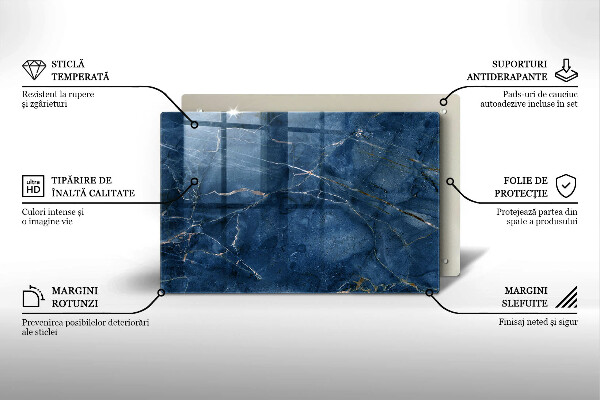 Üveg vágódeszka Márvány kő textúra