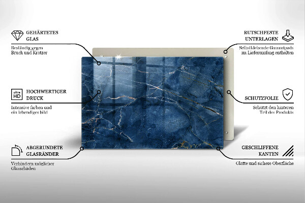 Üveg vágódeszka Márvány kő textúra