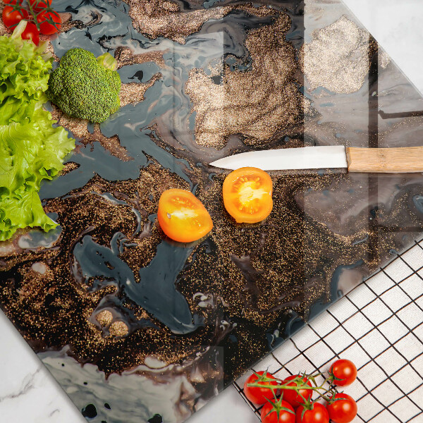 Üveg vágódeszka Arany sziklaszerkezet