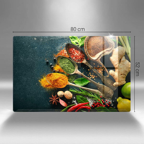 Üveg vágódeszka Konyhai fűszerek kanál