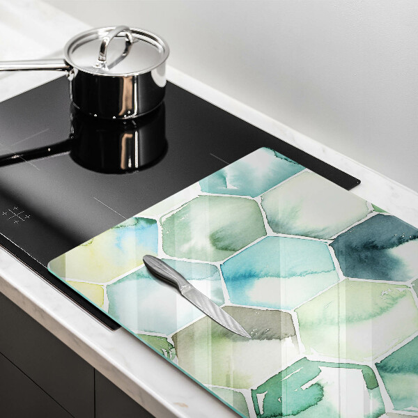 Üveg vágódeszka Akvarell hatszögek