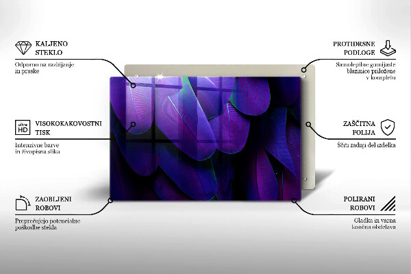 Üveg vágódeszka Neon tollak