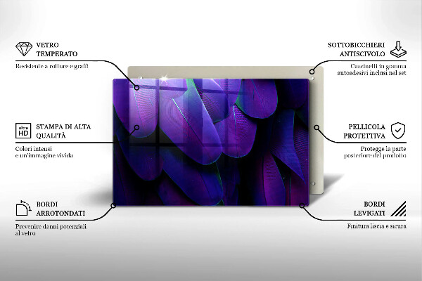 Üveg vágódeszka Neon tollak