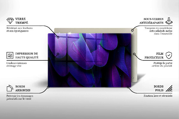 Üveg vágódeszka Neon tollak