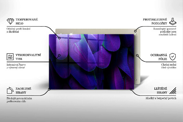 Üveg vágódeszka Neon tollak