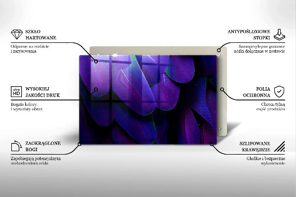 Üveg vágódeszka Neon tollak