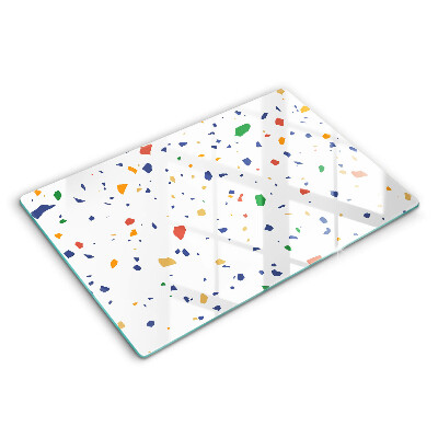 Üveg vágódeszka Színes kőedény