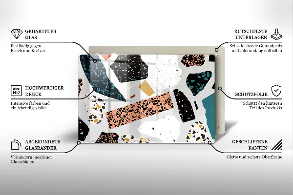 Üveg vágódeszka Kőedény