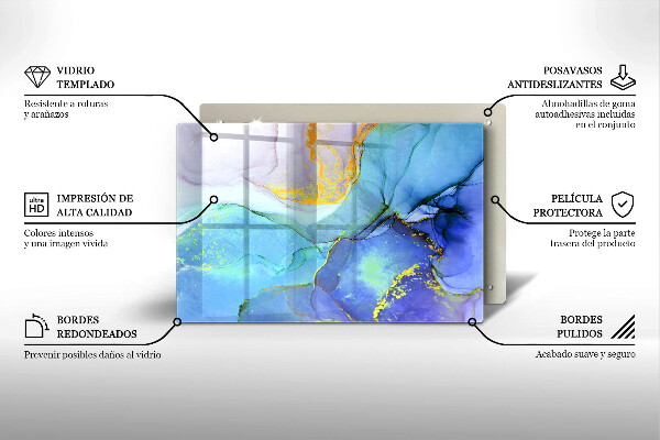 Üveg vágódeszka Repedt arany kő