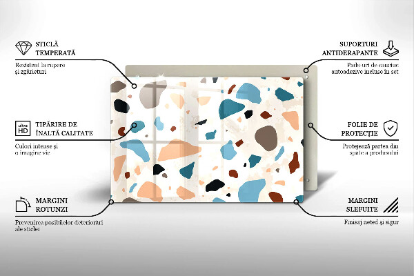 Üveg vágódeszka Dekoratív kőedény