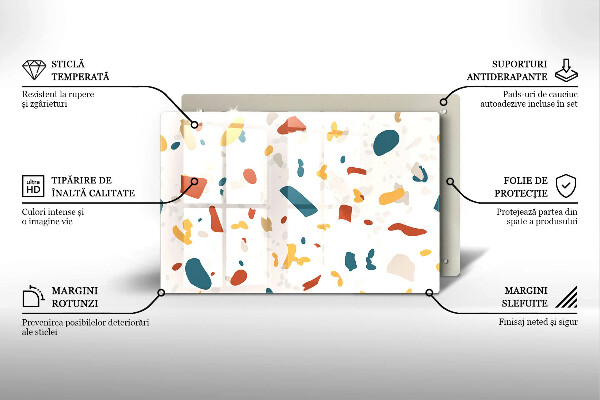 Üveg vágódeszka Dekoratív kőedény