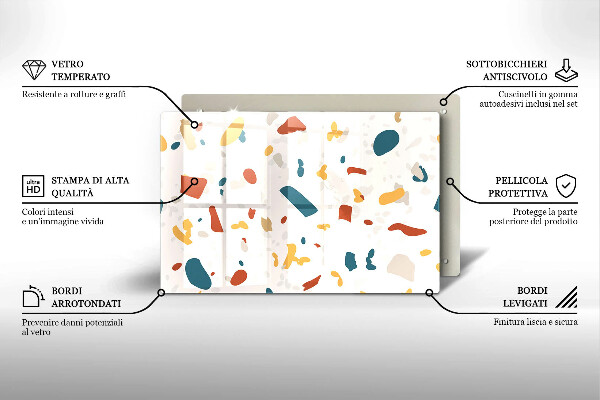 Üveg vágódeszka Dekoratív kőedény