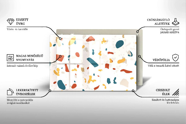 Üveg vágódeszka Dekoratív kőedény