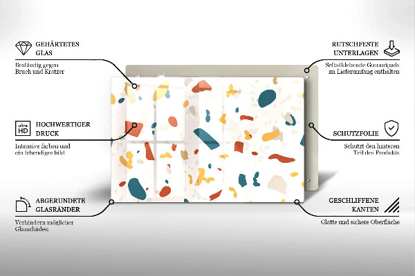 Üveg vágódeszka Dekoratív kőedény