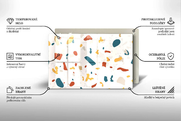 Üveg vágódeszka Dekoratív kőedény