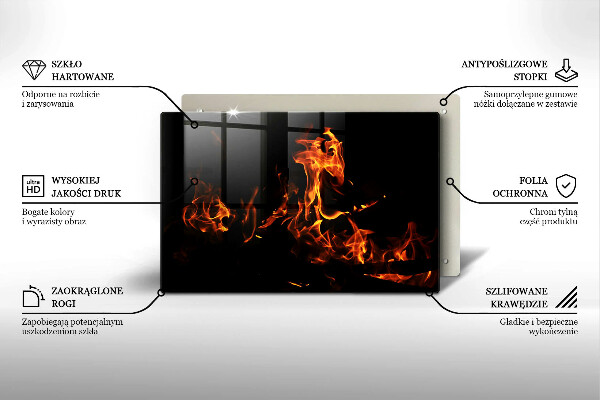 Üveg vágódeszka Gyújts egy élő lángot
