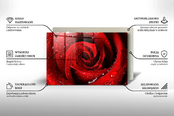 Üveg vágódeszka Rózsa virág szirmai