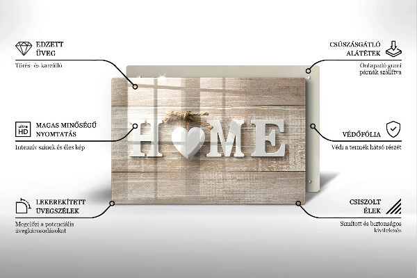 Üveg vágódeszka Home