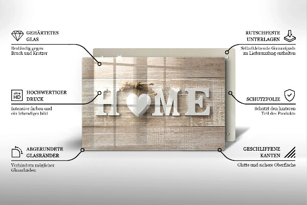 Üveg vágódeszka Home