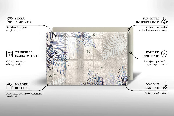 Üveg vágódeszka Finom levelek