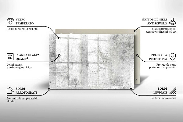 Üveg vágódeszka Beton textúra