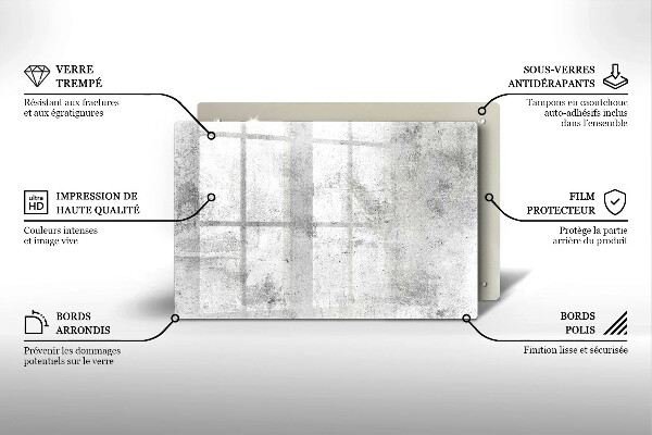 Üveg vágódeszka Beton textúra