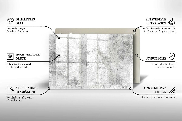 Üveg vágódeszka Beton textúra