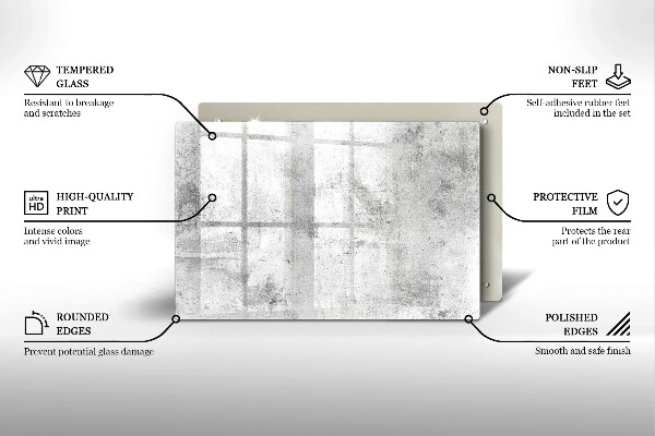 Üveg vágódeszka Beton textúra