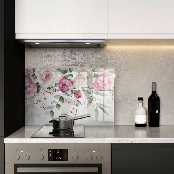 Üveg vágódeszka Akvarell rózsák