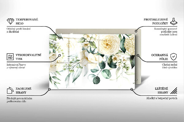 Üveg vágódeszka Akvarell virágok
