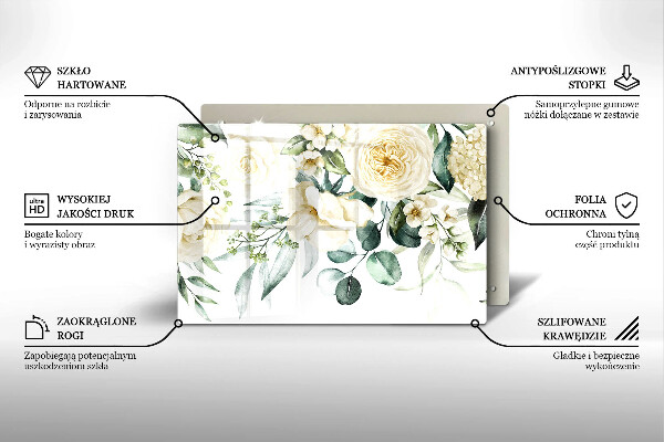 Üveg vágódeszka Akvarell virágok