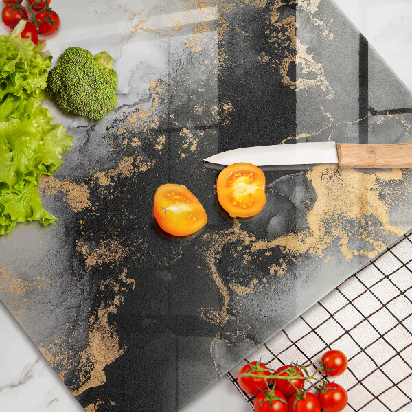 Üveg vágódeszka Absztrakció arannyal