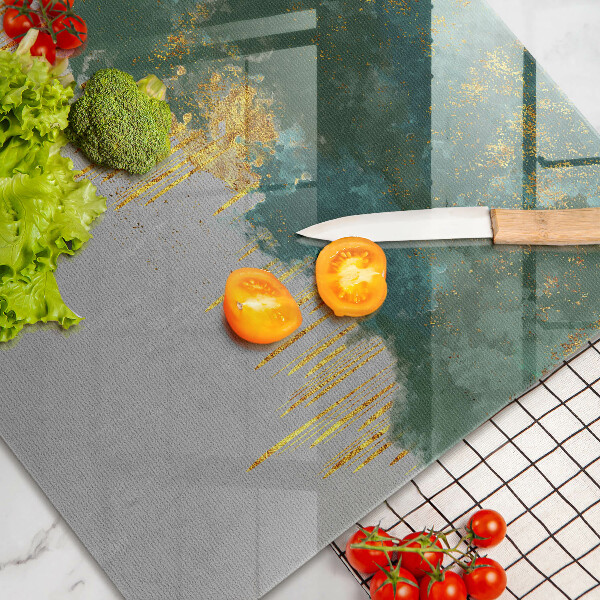 Üveg vágódeszka Absztrakció arannyal