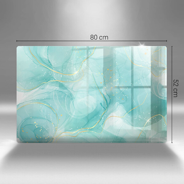 Üveg vágódeszka Kék és arany absztrakció